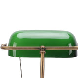 Green Glass Bankers Desk Lamp Retro Antique Library Lamp with Pull Chain Switch in Fixture EU V1294-YM0901-3119260008911