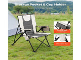 Folding Camping Chair, 3 Reclining Positions, Outdoor High Back Camping Chair, 260lbs Weight V952-PTTYGBTYRDXHFQV64002V0
