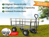 Wallaroo Steel Mesh Garden Trolley Cart 300kg Capacity Wheel - Hammer Grey GMC-H38-HM