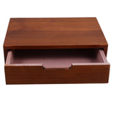 Small Wooden Desktop Drawer Organizer with Individual Brown Drawers for Office and Home Storage V1369-AZ3-W-17061