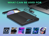 7 in1 External Cd/Dvd Drive for Laptop,Usb 3.0 Cd Dvd /-Rw Drive Burner Dvd Player V1192-AZ-W-26608