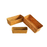 Storage Basket, Seagrass Basket for Organizing, Woven Open Storage Bins, Decorative Shelf Baskets, V1366-AZ2-W-07967