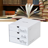 Desk Organizer with Drawer Corrugated Paper 3 Tier Desktop Storage Box for Home Dorm Office White V1294-YM0703-3117230110111