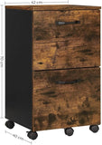 File Cabinet with 2 Drawers Industrial Style for A4 Rustic Brown and Black V178-11536