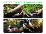 Complete 8-Piece Garden Tool Set with Carry Bag Stainless Steel & Aluminum Tools for Digging, V1107-CS-HYGJ