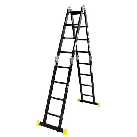 HORUSDY 5.7M Aluminium Folding Step Ladder Extension Multi-Purpose Ladders 150KG V465-97328-AU-2D