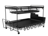 Dish Drying Rack 2 Layer Foldable Versatile Convenient Storage Dish Drainer Rack with Utensil Holder V1294-YM0710-3118230398711