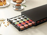 1pc Metal Coffee Capsule Storage Box Drawer Style Dustproof Organizer with Adjustable Grid for Tea V1232-KFSNH001