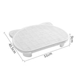 White Elevated Cat Litter Trapping Mat - Dual-Layer Scatter Control Tray with Grate V888-ELOSUNG33928