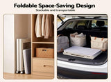 Artiss Foldable Storage Cabinet Stackable Box 2 Doors Rolling Organiser White SC-BOX-2D-5843-GR
