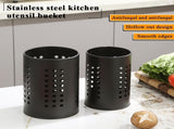 Cutlery holder for crockery, suitable for countertops, 2-pack, stainless steel black kitchen utensil V1259-DP01-BO-296