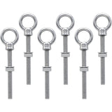 Eye Bolts M8 X 80Mm Stainless Steel Metric Thread M8 Eye Bolts For Fixing And Hanging, 6 pcs V1188-MS-227-0894