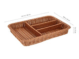 Cutlery Storage Organizer Chocolate Rattan Imitation Woven Mesh for Kitchen V1370-AZ4-14894
