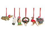 Christabelle Christmas Aussie Animals Pack of 6 Baubles Metal Steel Art Decoration Gift Pack 112_STH258
