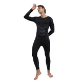 Men Thermal Underwear Set Shirt Pants Autumn Slim Fit Thermal Underwear Top Bottom Set Black S V1294-YM0901-3117240269311