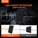 Acoustic Foam Panels 24 Pack 12 x 12 x 2 in for Studio Wall and Ceiling V952-FZZSPMBHSL12YD9F3V0