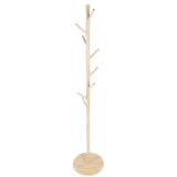 Assembled Wooden Coat Hat Stand Tree Jacket Cloth Vertical Hanger Rack 8 Hooks V1294-YM0901-JY16471-03
