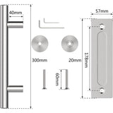 30Cm Sliding Door Handle Set, Stainless Steel Sliding Door Handle, Large Rustic Size, Suitable For V1188-MS-227-2036