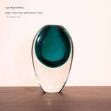 Artistic Teardrop Glass Vase - Handcrafted Glazed Finish for Hydroponics & Floral Decor V888-ELOSUNG35172
