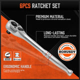 Mini Ratchet Spanner 1/2 3/8 1/4 Drive 90 Tooth Extension Bar Workshop With Bag V465-81019