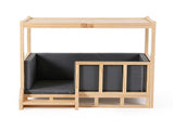 i.Pet 2in1 Dog Kennel Crate Furniture Grey Bedding Wooden House Indoor PET-GT-DH75-BED-BR
