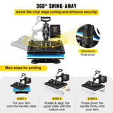 VEVOR Heat 12 X 15 Inch 5 In 1 Heat 1250 W Heat Machine Swing Away Black Heat V952-DGNTHJWHYJXHS0001V3