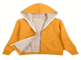 Fleece-Lined Hooded Jacket Women'S Winter Jacket Autumn Winter Coat Hooded - Khaki - Size 2XL V1102-M-APP-74333L-KHAK-2XLAU2XLEU54