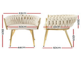 1 Set of 4 Artiss Dining Chairs Velvet Armchair Beige UPHO-C-DIN-01-VEL-BGX4