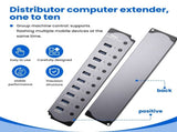 Aluminum Alloy 10-Port Powered USB Hub for Desktop Setup, 10 USB 3.0 Ports, RGB E-Marker, Individual V1192-AZ-W-22384