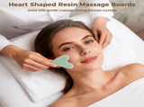30PCS Facial Massage Set, Heart Shaped Resin Massage Boards in 6 Colors, Face and Body Massage V1192-AZ-W-18366