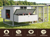 i.Pet Chicken Coop 219cm Rabbit Hutch Poultry Cage Outdoor Enclosure Wood PET-CH-219-LTGR-ABC