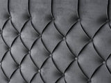 Paris Tall Tufted Velvet Dark Grey Bed with Storage Drawer - King V292-BED-PARIS-KING-GREY