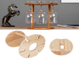 Wooden Wine Rack Glass Cup Holder Organizer Tabletop Display for 6 Glass and 1 Wine Bottle V1294-YM0718-3118200238111