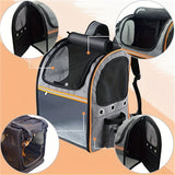 Foldable Expandable Pet Carrier Backpack for Cats and Small Dogs, Breathable Mesh Travel Carrier for V1341-ZY-QP8YH24W