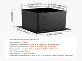 4x4 Post Base 4 Pcs, Inner Size 3.6x3.6 inch / 92x92 mm Post Brackets, Heavy Duty Carbon Steel V952-QBLZDZTG4J20Y2BH6001V0