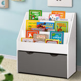 Keezi 3 Tiers Kids Bookshelf Magazine Rack Children Bookcase Organiser Storage FURNI-E-BOOK-02-WHGY