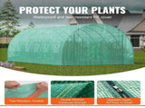 Walk-in Tunnel Greenhouse, 19.4x9.7x6.5 ft Hoop House Greenhouse Tunnel, Plant Hot House with V952-SDXWS20X10X7U1NJ3V0