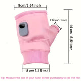 Pink Professional USB electric heating fingerless gloves, unisex, with LED temperature display, V1232-JRST002