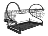 Dish Drying Rack 2 Tier Iron Space Saving Large Capacity Dish Dryer Storage Rack Organizer for V1294-YM0901-3118240239611
