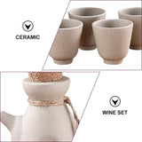 Beige Ceramic Sake Cup Set with Smooth Finish and Comfortable Edges, Ideal for Home, Parties, and V1192-AZ-W-25471