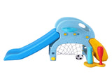 Keezi Kids Slide Set Baseball Bat Basketball Hoop Outdoor Playground 120cm Blue KPS-SLIDE-BASEBALL-BU