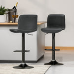 Artiss 2x Bar Stools Kitchen Swivel Bar Stool Gas Lift Chairs Barstools Black BA-HY-9068-BKX2