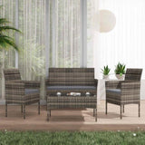 4 Seater Wicker Outdoor Lounge Set Mixed Grey V264-OTF-529S-LGR