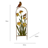 Arched Garden Stake w Yellow Flowers 91cm V637-71312STK