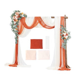 VEVOR Artificial Wedding Arch Flowers Kit Orange With 2 Pcs Flowers 3 Pcs Drapes V952-HLGMHTJ5JTCSI16LQV0