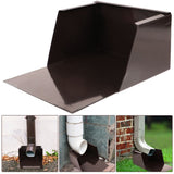 Durable Metal Gutter Splash Block, Coffee, Easy Installation for Outdoor Floor Protection V1366-AZ2-W-23806