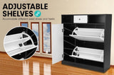 Shoe Rack Cabinet Wooden Storage Organiser Shelf Cupboard Drawer CBT-090-028-098-BK