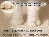 Basket for Cats with Durable Cotton Rope Weave, Handwoven Foldable Round Pet Bed with Teasing Ball, V1366-AZ2-W-11538