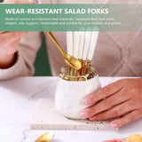Ceramic Stainless Steel Fruit Forks Storage Jar Kitchen Cutlery White V1370-AZ4-16116