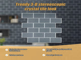 Tiles 3D Peel and Stick Wall Tile Dark Grey 10 Sheets V63-837071